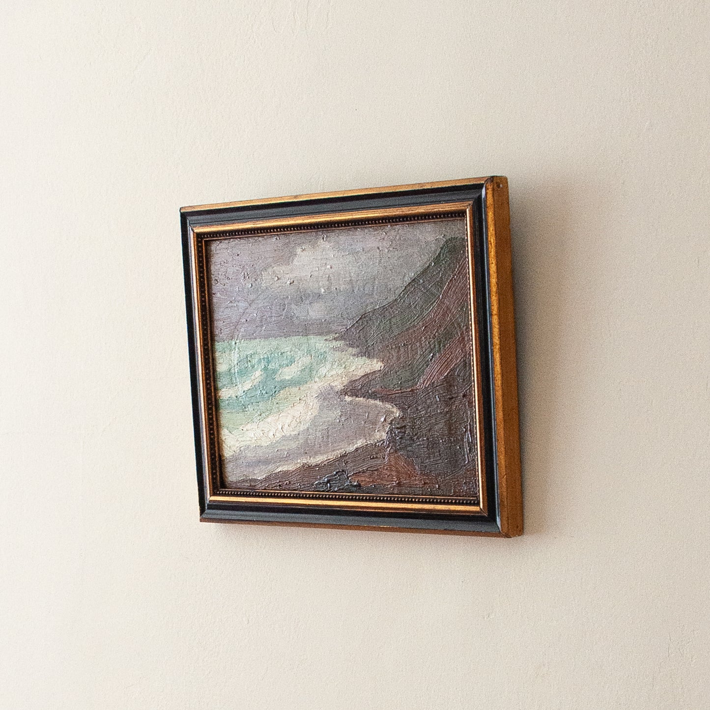 Antique coastal landscape painting