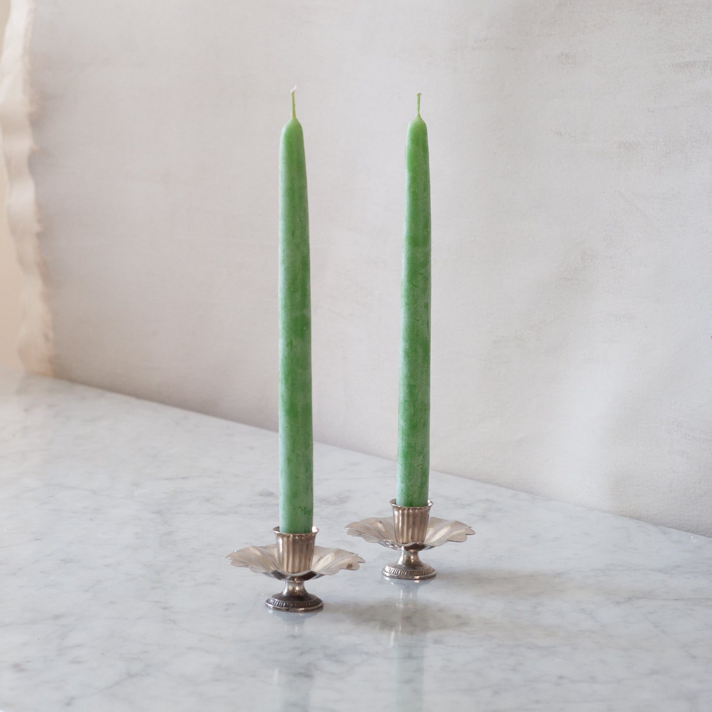 Vintage Floral-motif Candleholder Pair