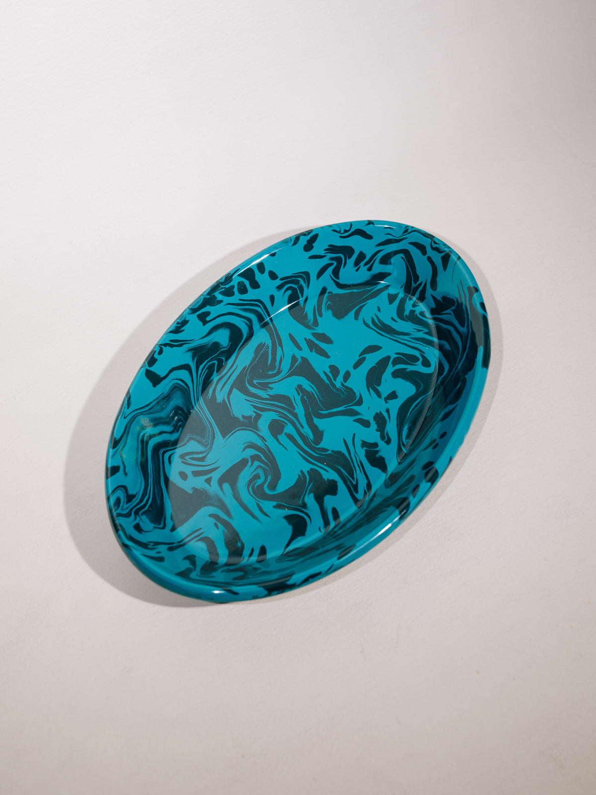 Cousin St. Marbled Enamel Oval Platter, Blueberry Wine