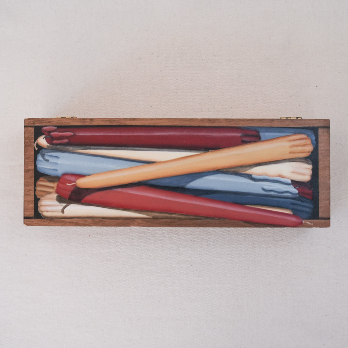 Vintage Painted Trompe L'oeil Candle Box