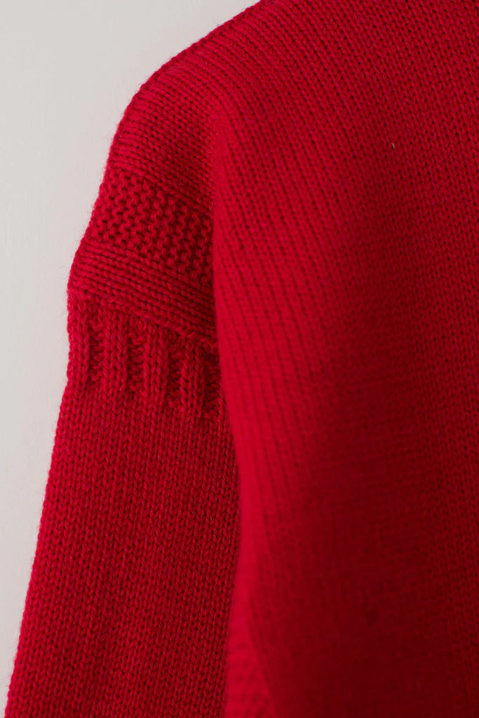 Cropped Guernsey in Red by Le Tricoteur