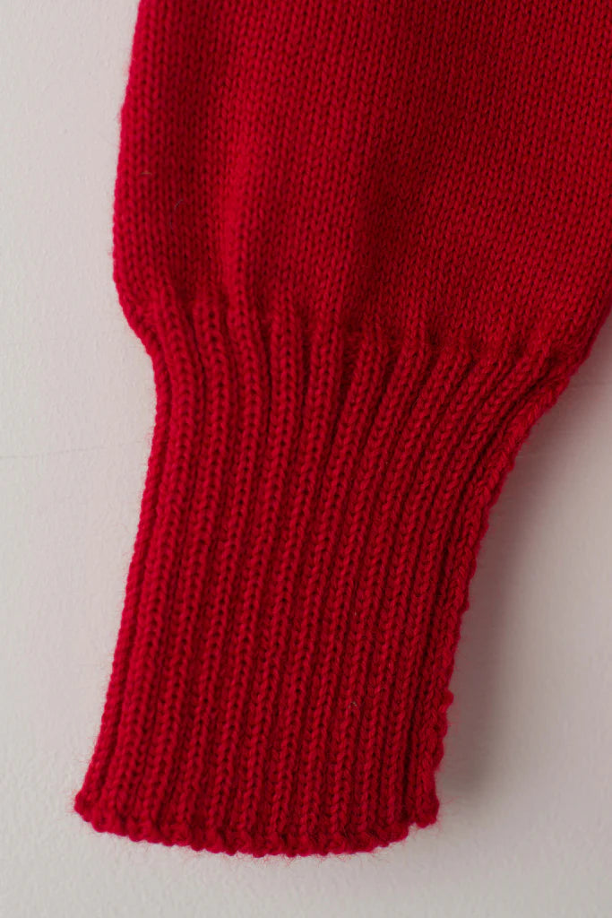 Cropped Guernsey in Red by Le Tricoteur