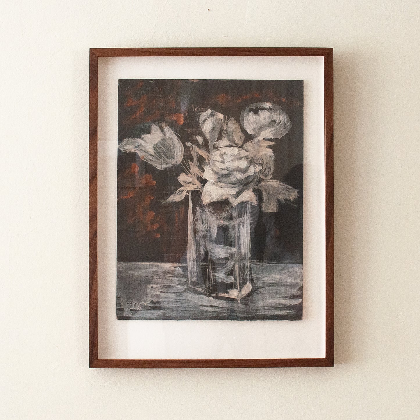 French floral still life, framed, 1978