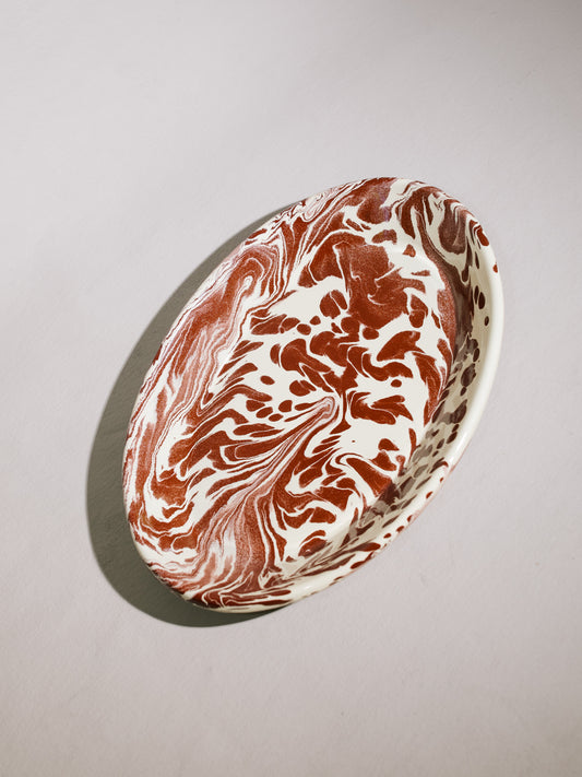 Cousin St. Marbled Enamel Oval Platter, Pinot