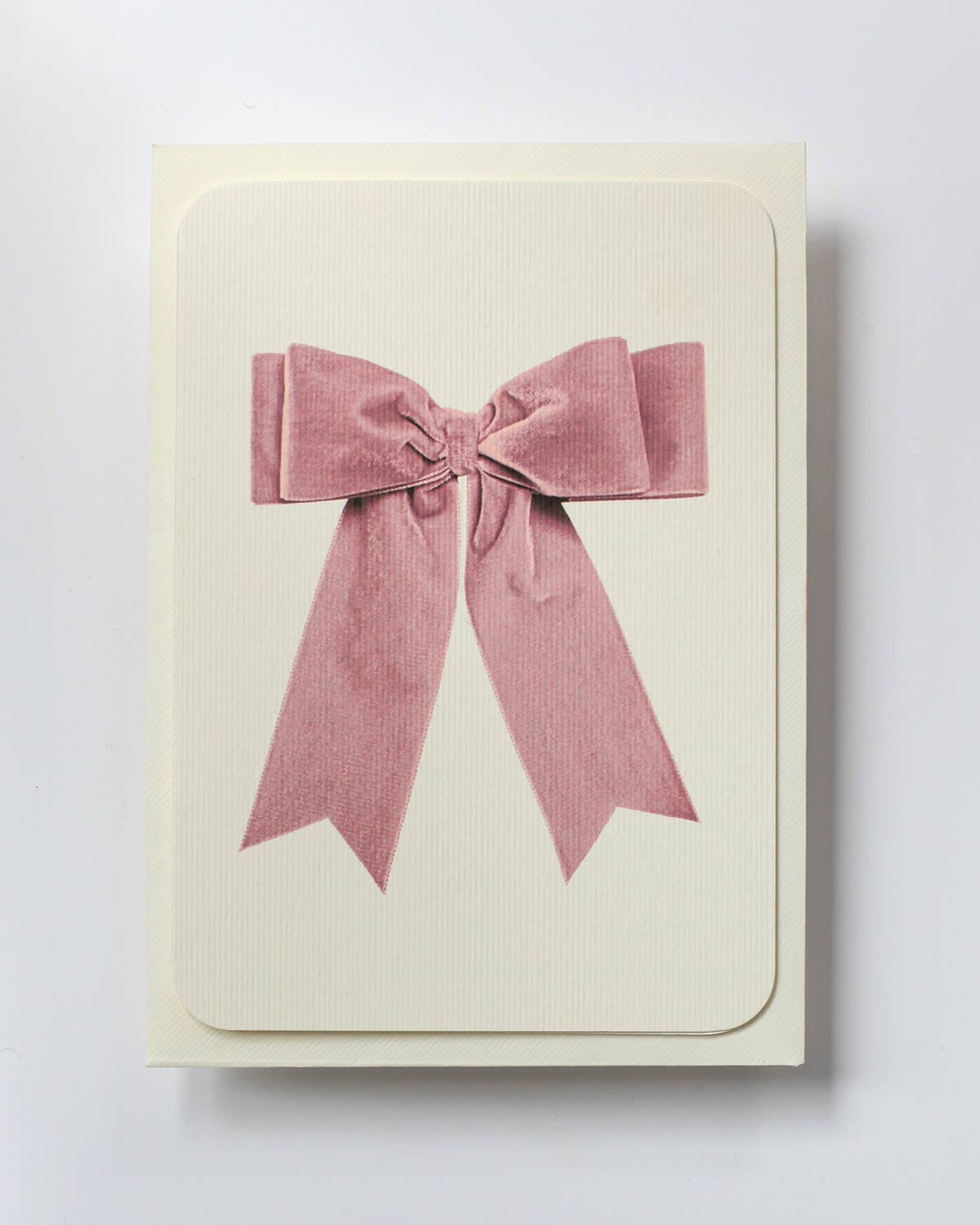 Pink Velvet Bow Greeting Card