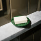 Cousin St. Marbled Enamel Soap Dish, Seaweed