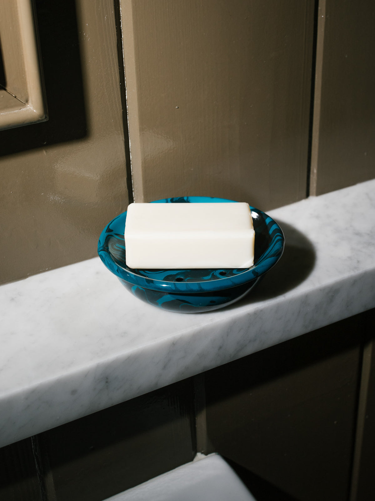 Cousin St. Marbled Enamel Soap Dish, Blueberry Wine