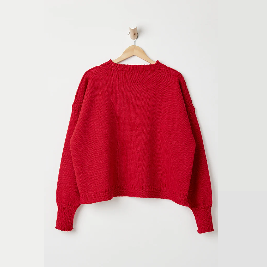 Cropped Guernsey in Red by Le Tricoteur
