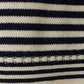 Le Tricoteur, Cropped Guernsey in Aran & Navy Stripe