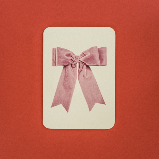 Pink Velvet Bow Greeting Card