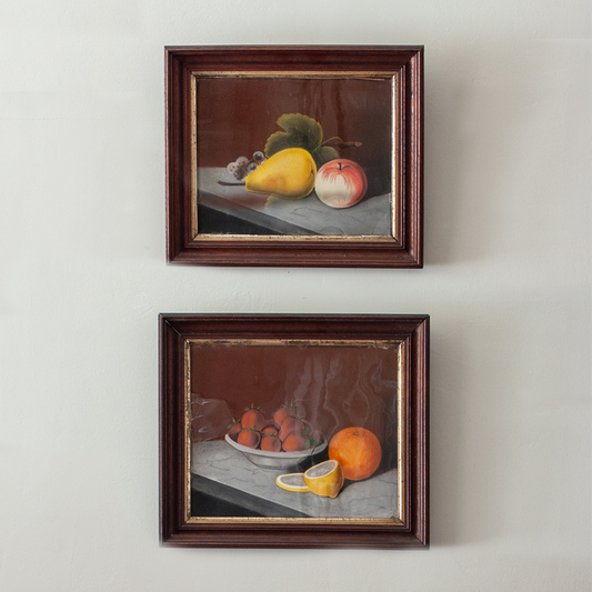 Pair of antique still life drawings