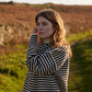 Le Tricoteur, Cropped Guernsey in Aran & Navy Stripe