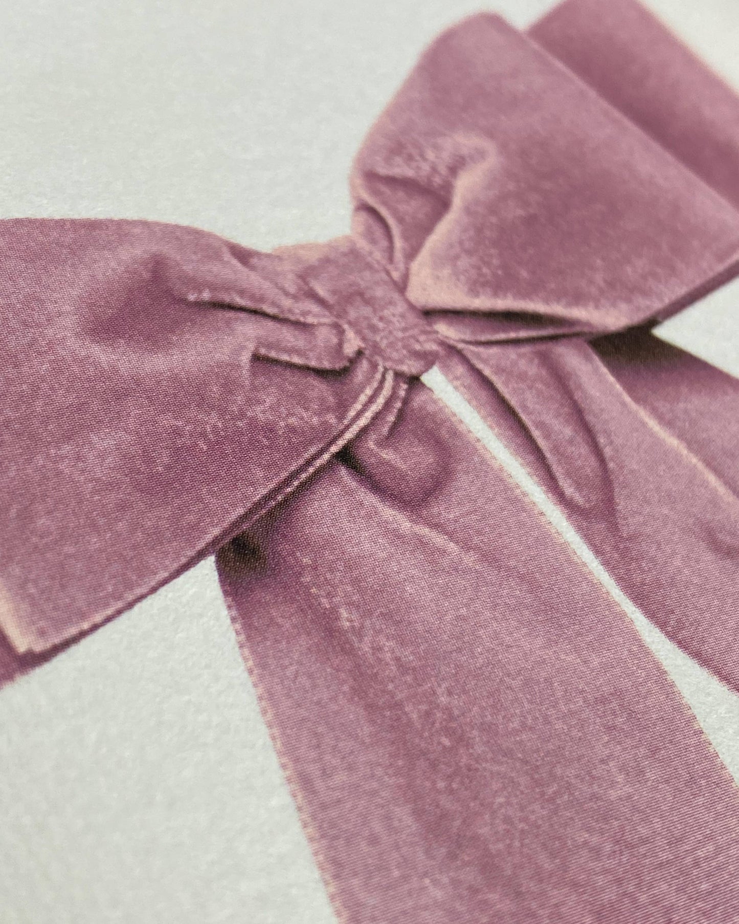 Pink Velvet Bow Greeting Card