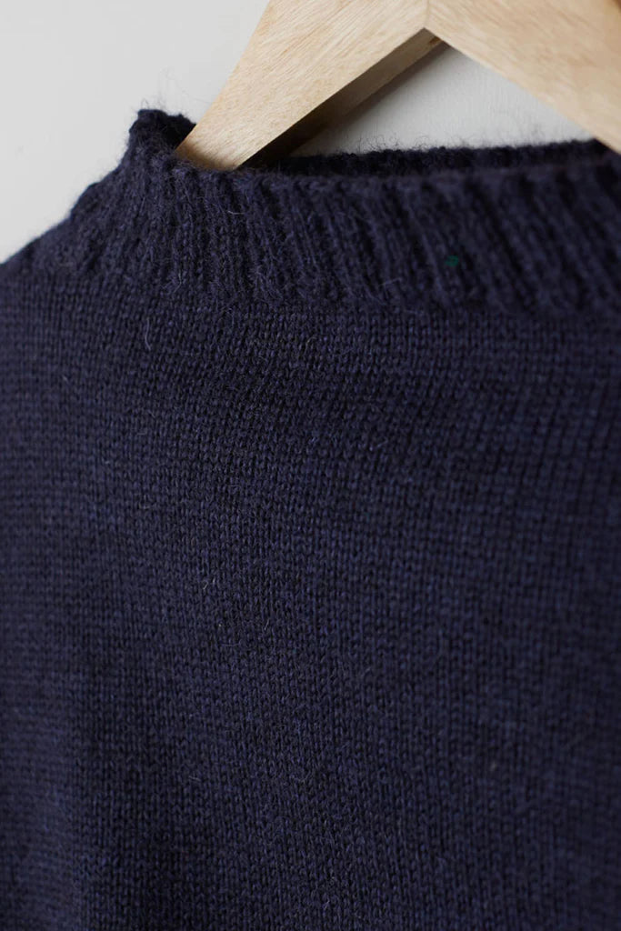 Cropped Guernsey in Navy by Le Tricoteur
