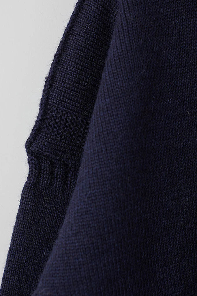 Cropped Guernsey in Navy by Le Tricoteur