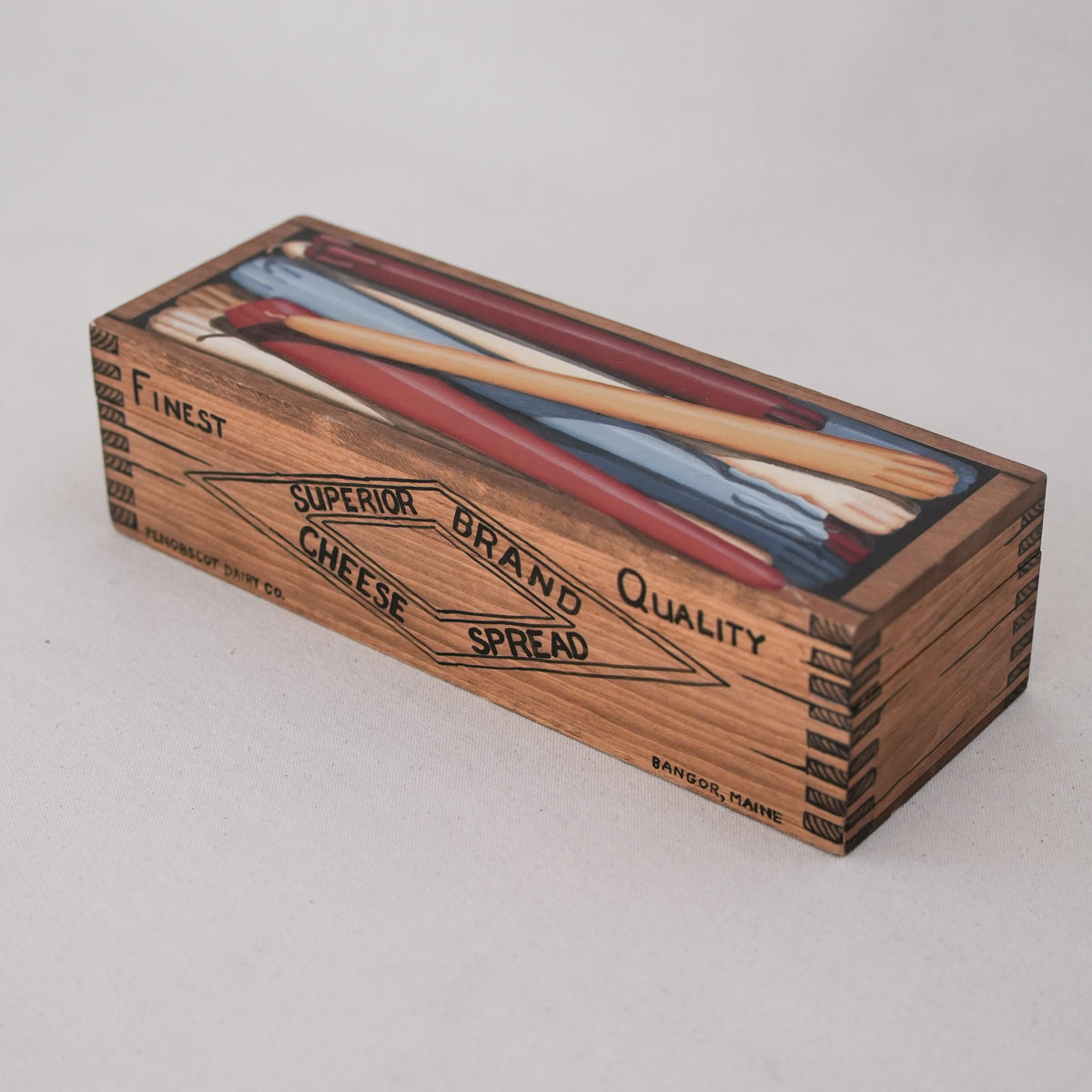 Vintage Painted Trompe L'oeil Candle Box