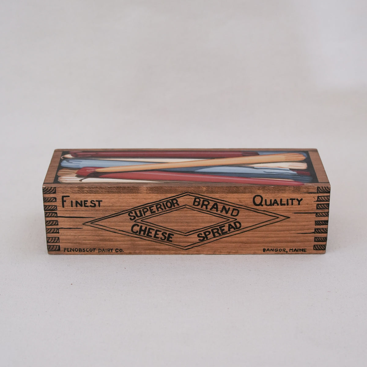 Vintage Painted Trompe L'oeil Candle Box