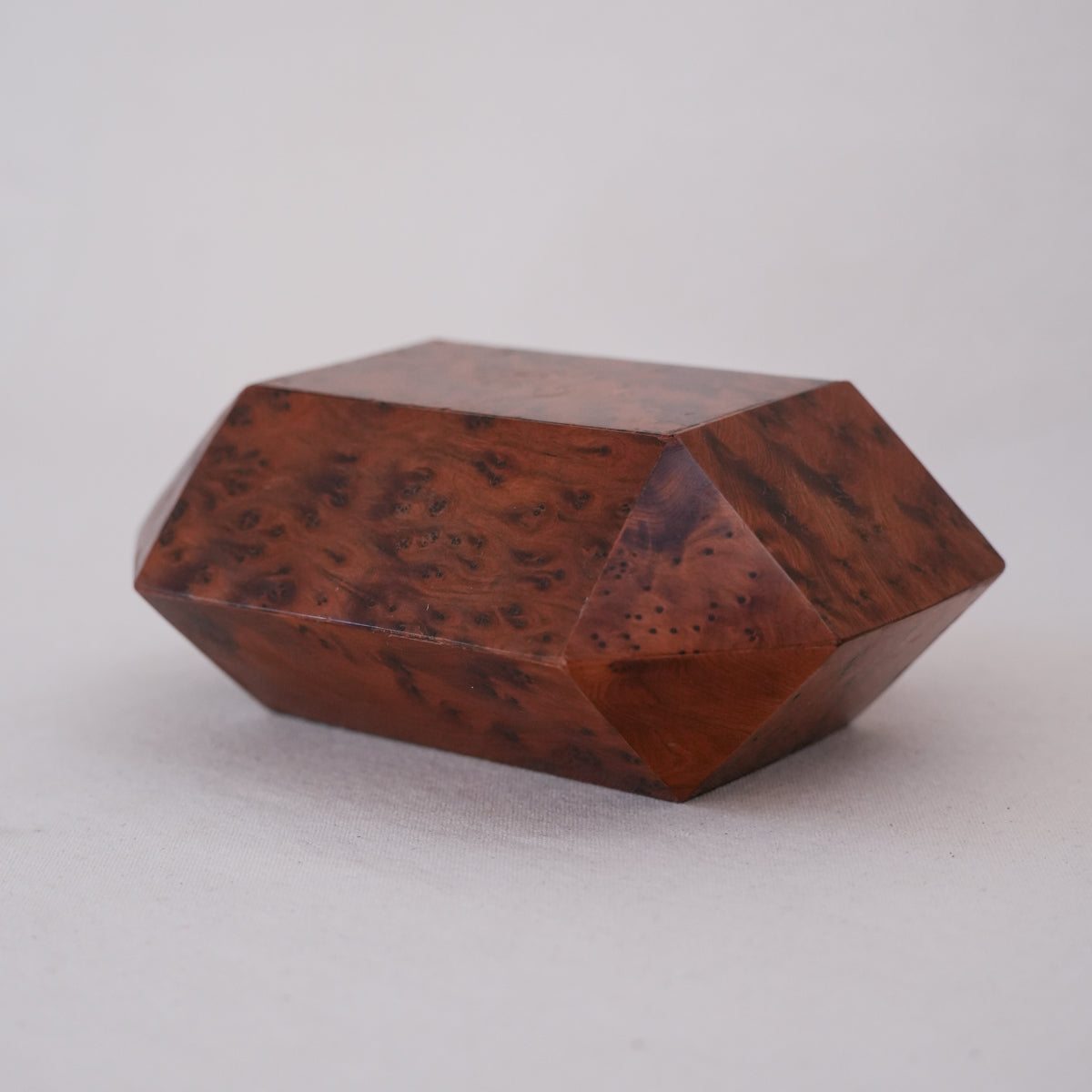 Vintage Burlwood Faceted Box