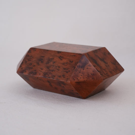 Vintage Burlwood Faceted Box