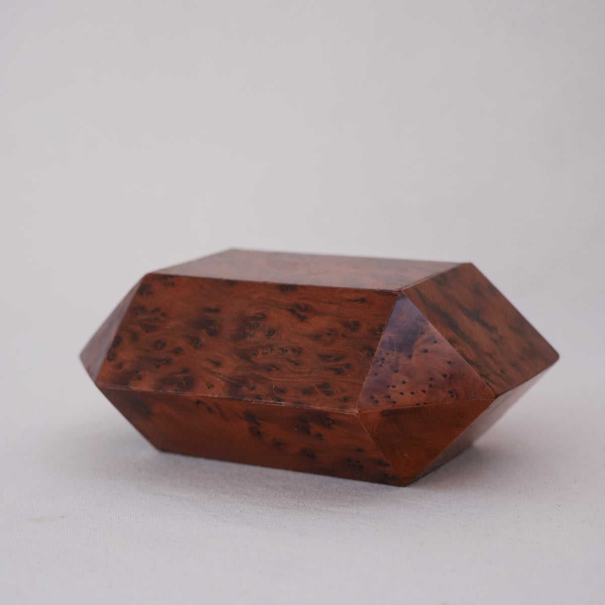 Vintage Burlwood Faceted Box