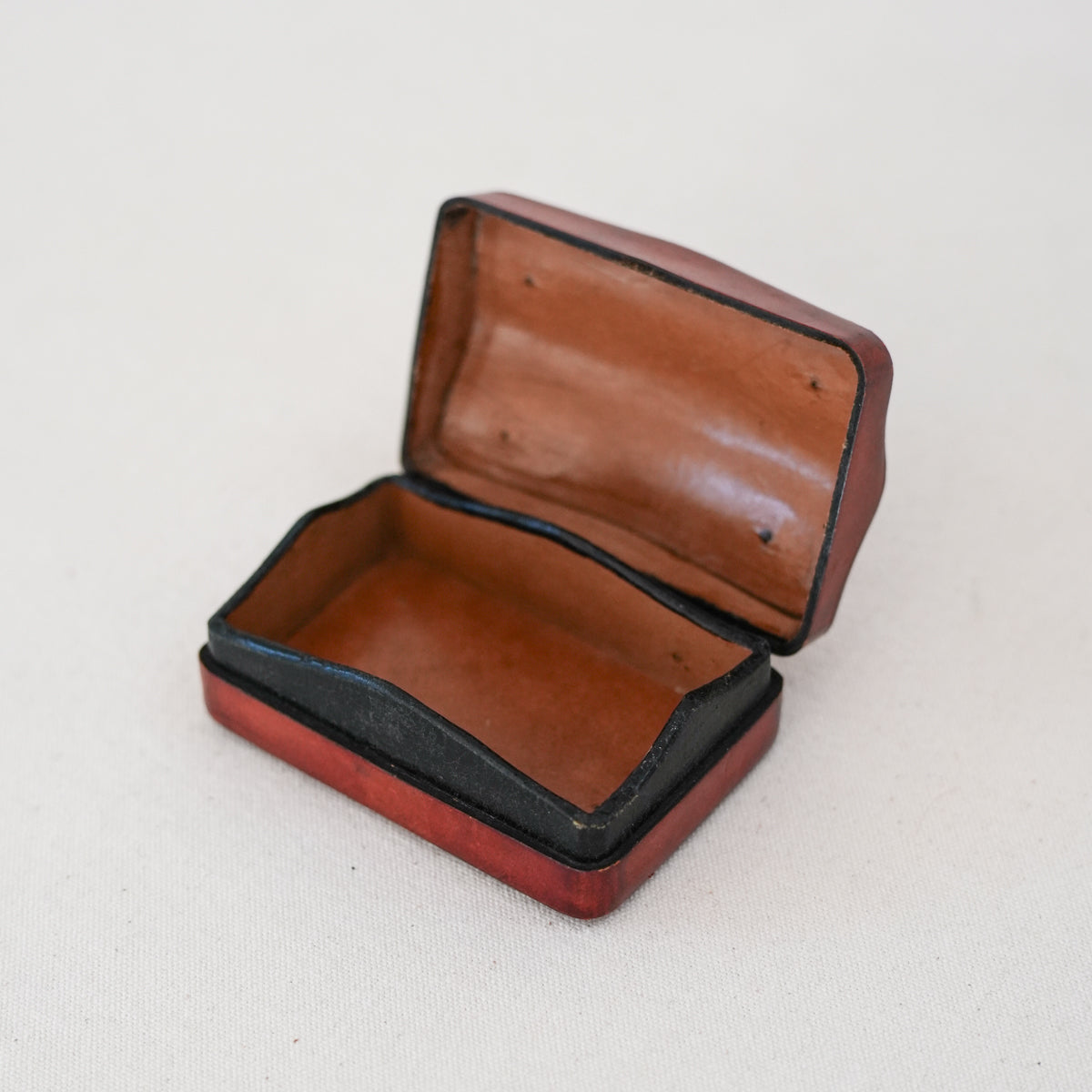 Vintage Italian Leather Box, 1950's
