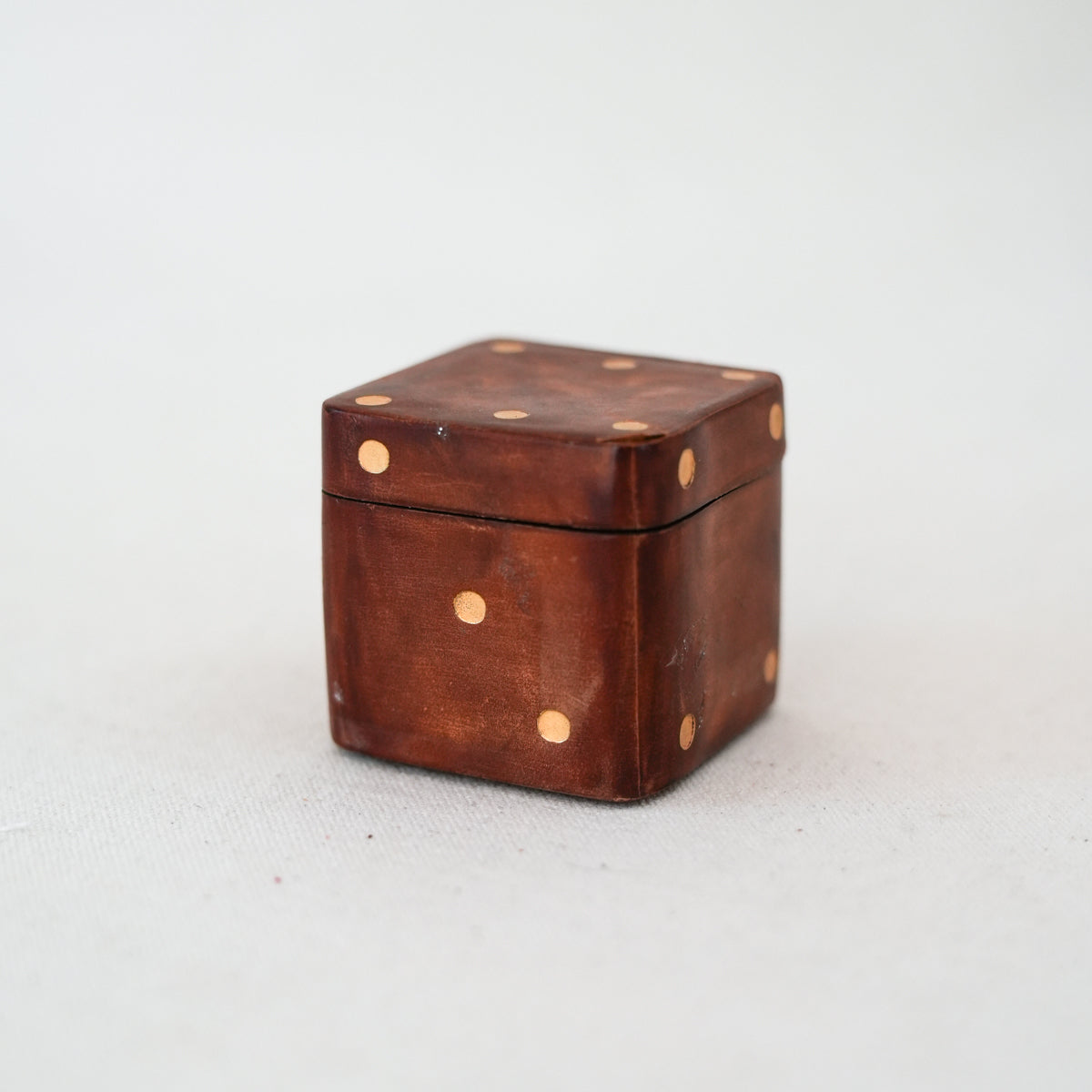 Vintage Italian Leather Dice Box