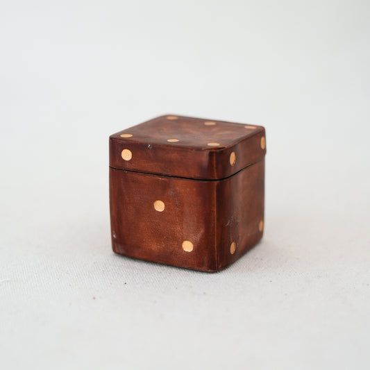 Vintage Italian Leather Dice Box