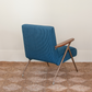 Mid-century indigo stripe chair